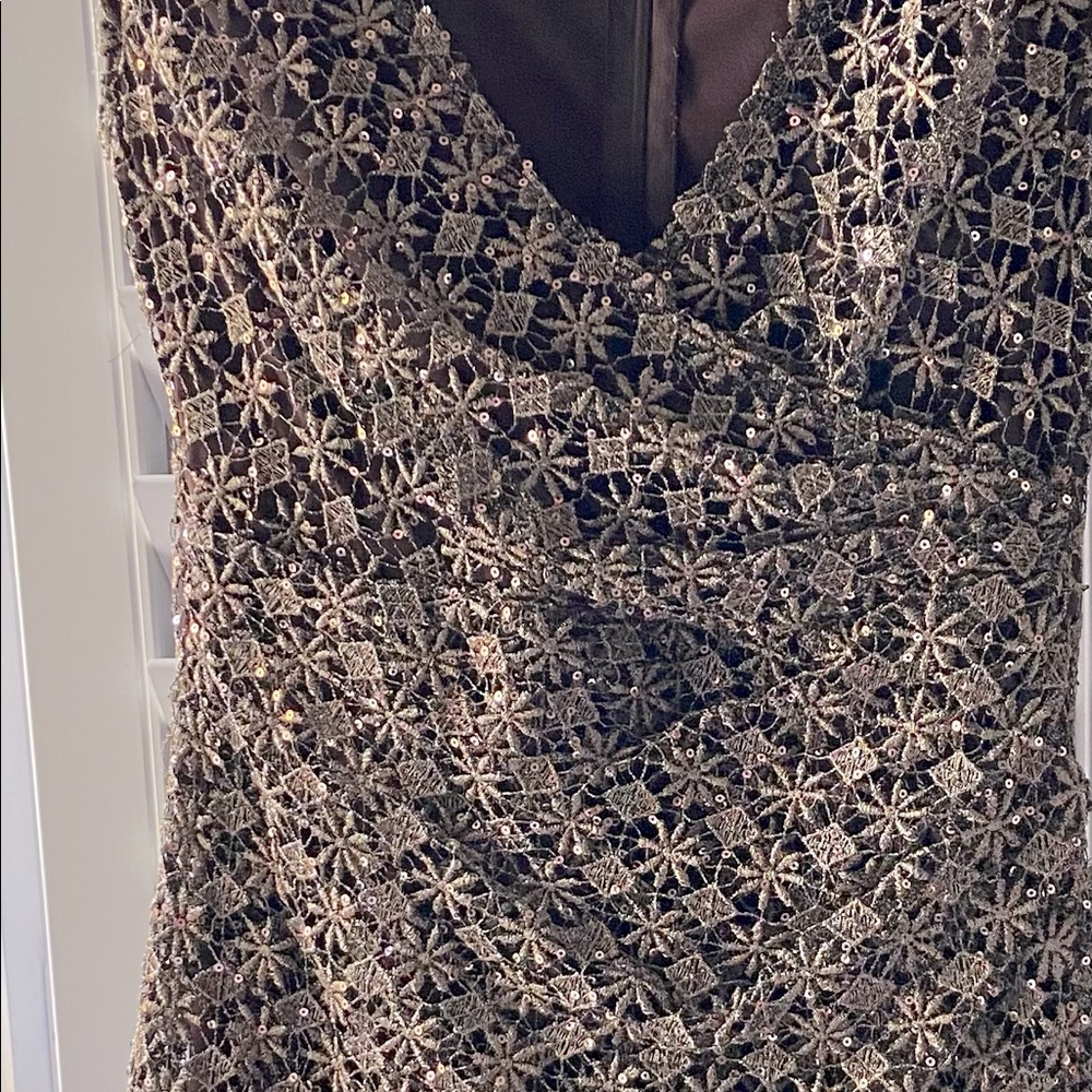 Muse brown-golden embroidery dress, slightly used